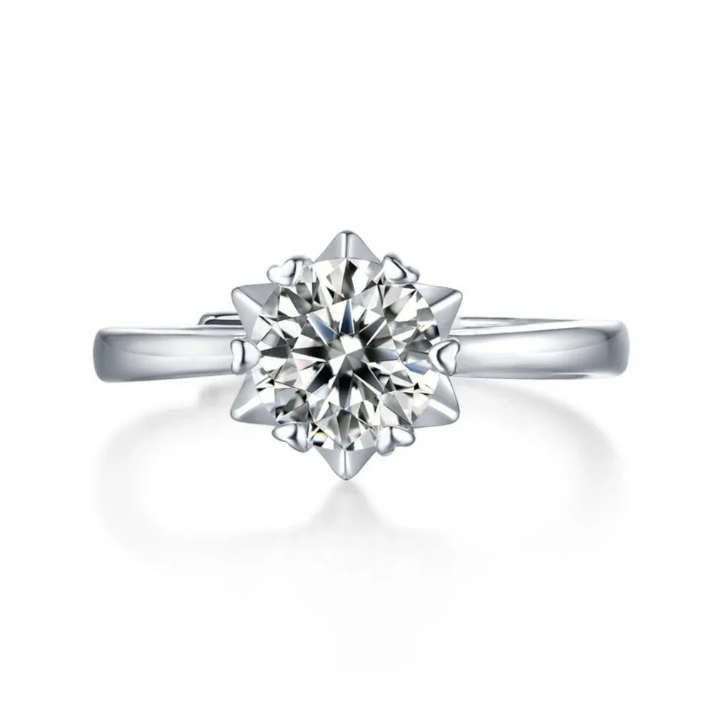 Certified 3ct. t.w. Diamond Moissanite Engagement Ring NEW